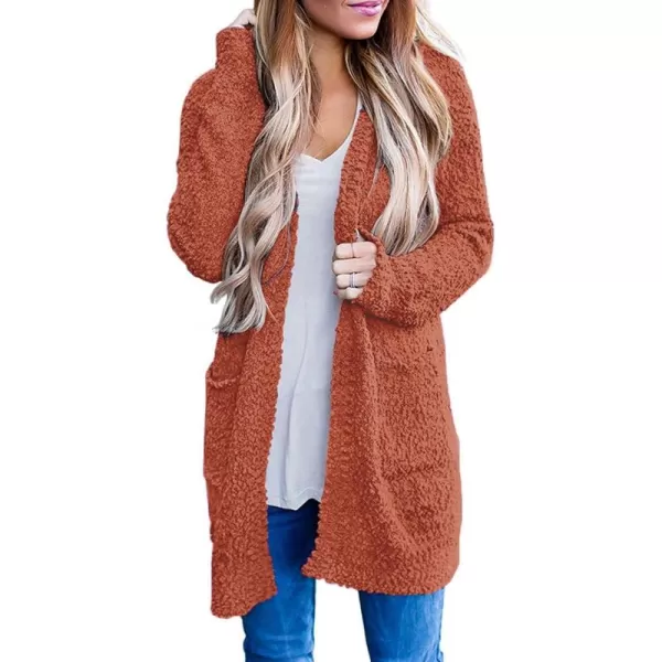 ZESICA Womens 2024 Fall Casual Long Sleeve Open Front Soft Chunky Knit Sweater Cardigan OuterwearTearose