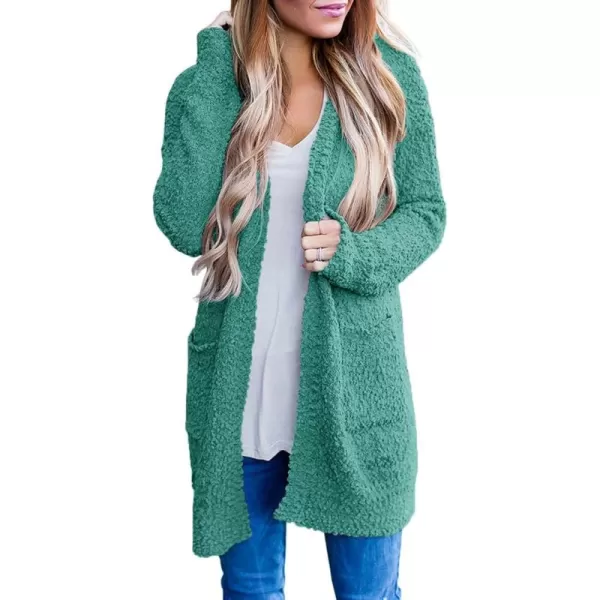 ZESICA Womens 2024 Fall Casual Long Sleeve Open Front Soft Chunky Knit Sweater Cardigan OuterwearTurquoise