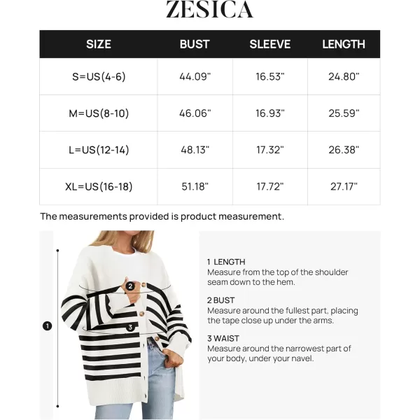 ZESICA Womens 2024 Casual Long Sleeve Cardigan V Neck Button Down Open Front Knit Loose Oversized Sweater CoatIvory