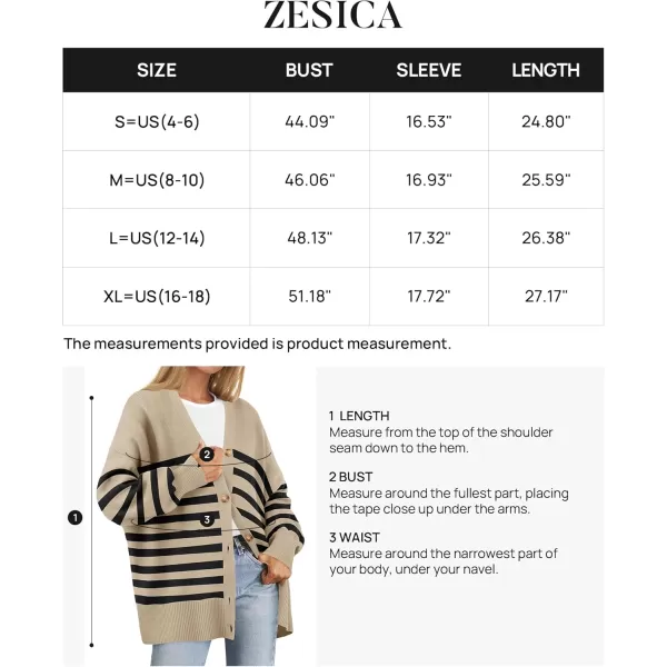 ZESICA Womens 2024 Casual Long Sleeve Cardigan V Neck Button Down Open Front Knit Loose Oversized Sweater CoatToffee