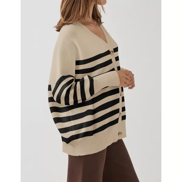 ZESICA Womens 2024 Casual Long Sleeve Cardigan V Neck Button Down Open Front Knit Loose Oversized Sweater CoatToffee