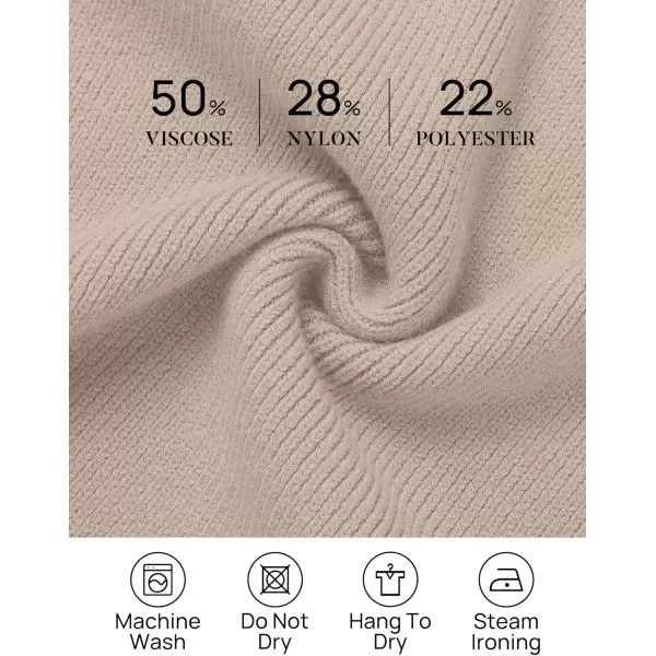 ZESICA Womens 2024 Fall Turtleneck Sweaters Dress Oversized Long Lantern Sleeve Casual Knit Pullover Short DressesAlmond
