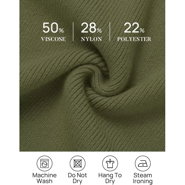 ZESICA Womens 2024 Fall Turtleneck Sweaters Dress Oversized Long Lantern Sleeve Casual Knit Pullover Short DressesArmygreen