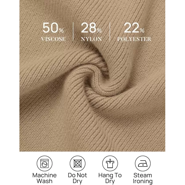 ZESICA Womens 2024 Fall Turtleneck Sweaters Dress Oversized Long Lantern Sleeve Casual Knit Pullover Short DressesLightcamel