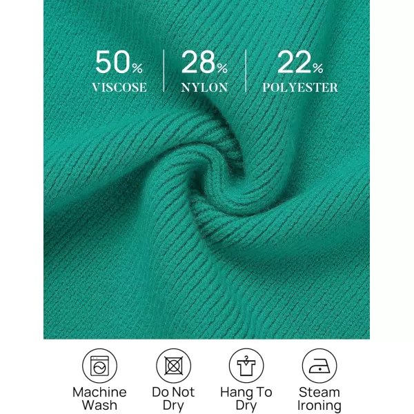 ZESICA Womens 2024 Fall Turtleneck Sweaters Dress Oversized Long Lantern Sleeve Casual Knit Pullover Short DressesPeacock