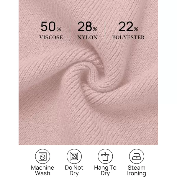 ZESICA Womens 2024 Fall Turtleneck Sweaters Dress Oversized Long Lantern Sleeve Casual Knit Pullover Short DressesPink