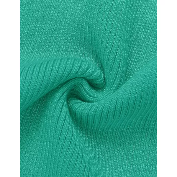 ZESICA Womens 2024 Ribbed Knit Dress Long Sleeve Mock Neck Slim Fit Side Slit Fall Elegant Sweater DressesAqua