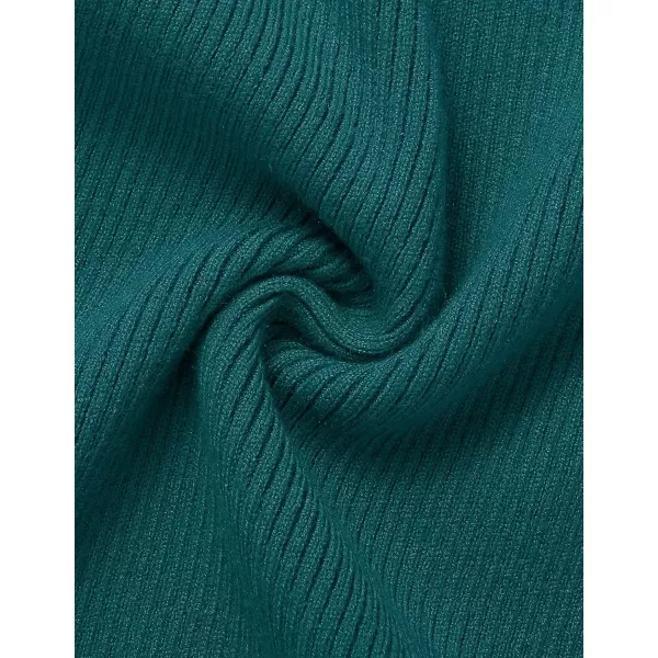 ZESICA Womens 2024 Ribbed Knit Dress Long Sleeve Mock Neck Slim Fit Side Slit Fall Elegant Sweater DressesDarkgreen