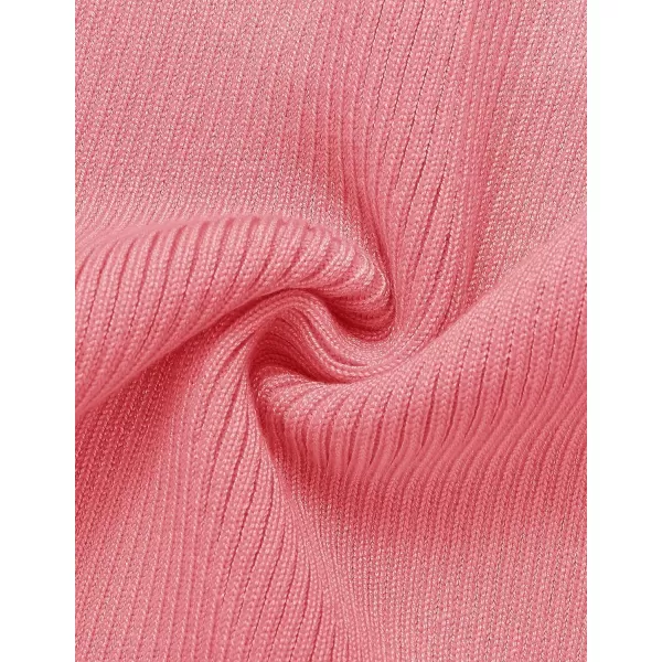 ZESICA Womens 2024 Ribbed Knit Dress Long Sleeve Mock Neck Slim Fit Side Slit Fall Elegant Sweater DressesDustypink