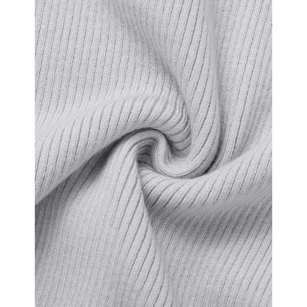 ZESICA Womens 2024 Ribbed Knit Dress Long Sleeve Mock Neck Slim Fit Side Slit Fall Elegant Sweater DressesGrey