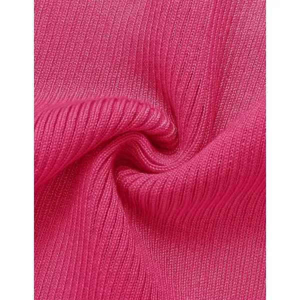 ZESICA Womens 2024 Ribbed Knit Dress Long Sleeve Mock Neck Slim Fit Side Slit Fall Elegant Sweater DressesRosepink