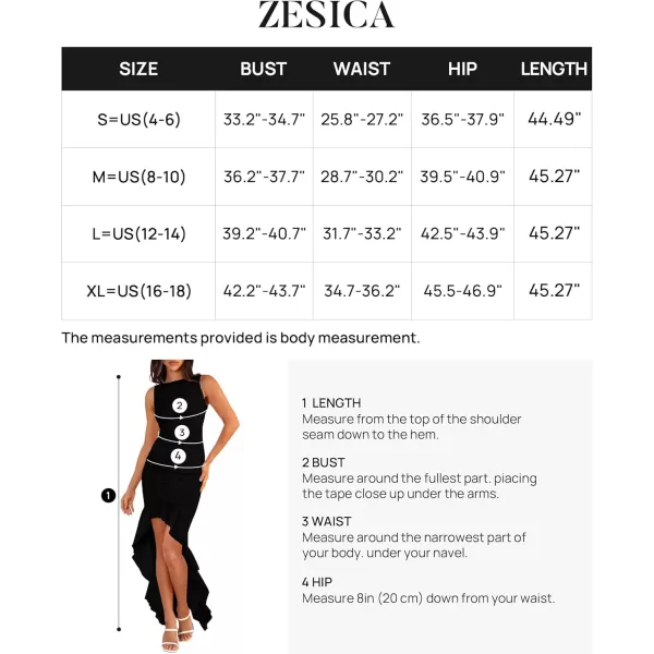 ZESICA Womens 2024 Summer Ruched Bodycon Dress Sleeveless Backless Ruffle Mermaid Cocktail Wedding Party DressesDim