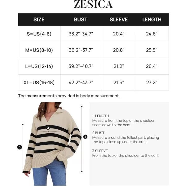 ZESICA Womens 2024 Winter Sweaters Lapel V Neck Long Sleeve Striped Chunky Knit Oversized Pullover Sweater Jumper TopsApricot