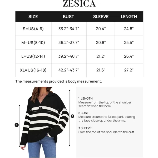 ZESICA Womens 2024 Winter Sweaters Lapel V Neck Long Sleeve Striped Chunky Knit Oversized Pullover Sweater Jumper TopsBlack
