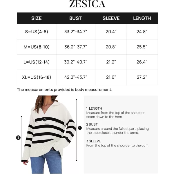 ZESICA Womens 2024 Winter Sweaters Lapel V Neck Long Sleeve Striped Chunky Knit Oversized Pullover Sweater Jumper TopsWhite
