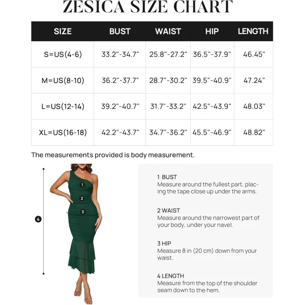 ZESICA Womens One Shoulder Summer Dress Sleeveless Mesh Ruched Bodycon Sexy Formal Cocktail Midi DressesDarkgreen