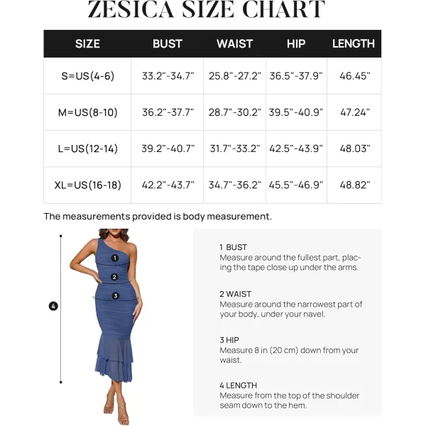 ZESICA Womens One Shoulder Summer Dress Sleeveless Mesh Ruched Bodycon Sexy Formal Cocktail Midi DressesNavy