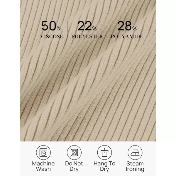 ZESICA Womens Short Sleeve V Neck T Shirts 2024 Summer Ribbed Knit Slim Fitted Basic Solid Color Tee TopsAlmond