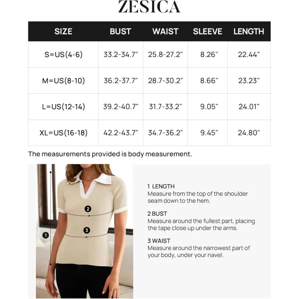 ZESICA Womens Short Sleeve V Neck T Shirts 2024 Summer Ribbed Knit Slim Fitted Basic Solid Color Tee TopsApricot