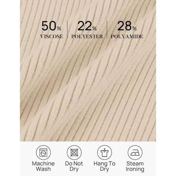 ZESICA Womens Short Sleeve V Neck T Shirts 2024 Summer Ribbed Knit Slim Fitted Basic Solid Color Tee TopsBeige
