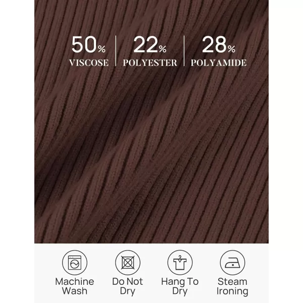 ZESICA Womens Short Sleeve V Neck T Shirts 2024 Summer Ribbed Knit Slim Fitted Basic Solid Color Tee TopsCoffee