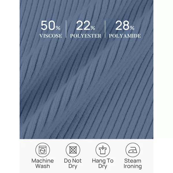 ZESICA Womens Short Sleeve V Neck T Shirts 2024 Summer Ribbed Knit Slim Fitted Basic Solid Color Tee TopsDustyblue