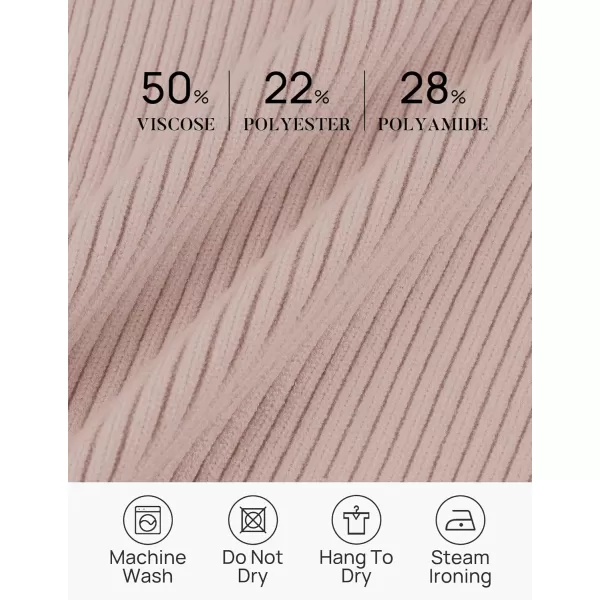 ZESICA Womens Short Sleeve V Neck T Shirts 2024 Summer Ribbed Knit Slim Fitted Basic Solid Color Tee TopsDustypink