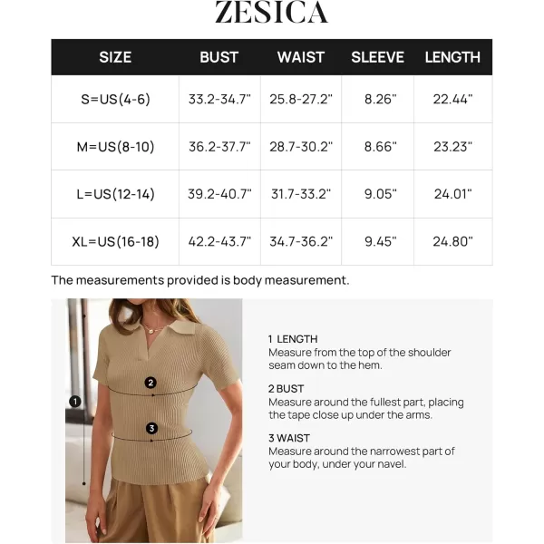 ZESICA Womens Short Sleeve V Neck T Shirts 2024 Summer Ribbed Knit Slim Fitted Basic Solid Color Tee TopsToffee