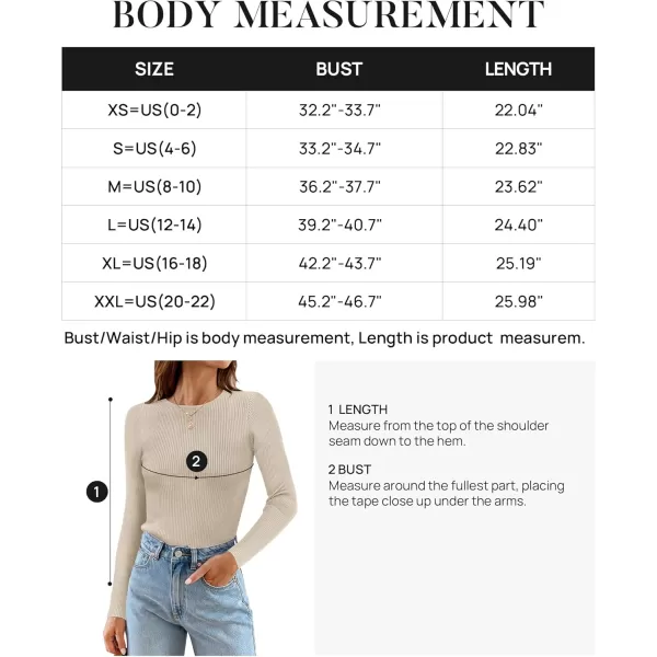 imageZESICA Womens Long Sleeve Crewneck Shirts 2024 Fall Knit Sweater Slim Fitted Casual Basic Tee TopsAlmond