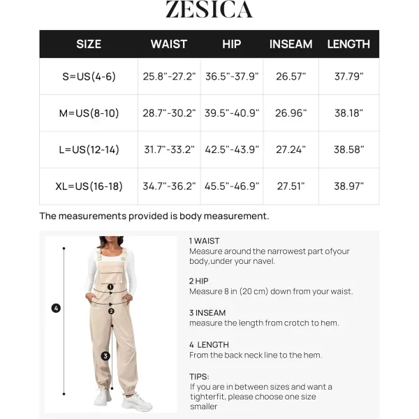 imageZESICA Womens Sleeveless Overalls Jumpsuit Casual Loose Adjustable Straps Bib Long Pant Jumpsuits with PocketsApricot