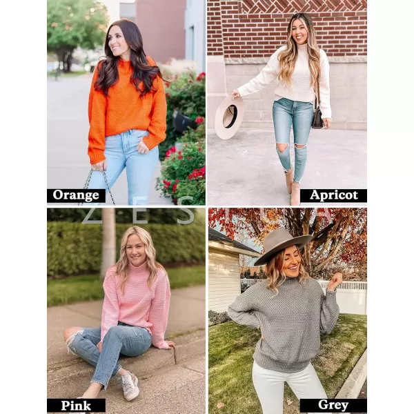 imageZESICA Womens 2024 Turtleneck Batwing Sleeve Loose Oversized Chunky Knitted Pullover Sweater Jumper TopsBlack