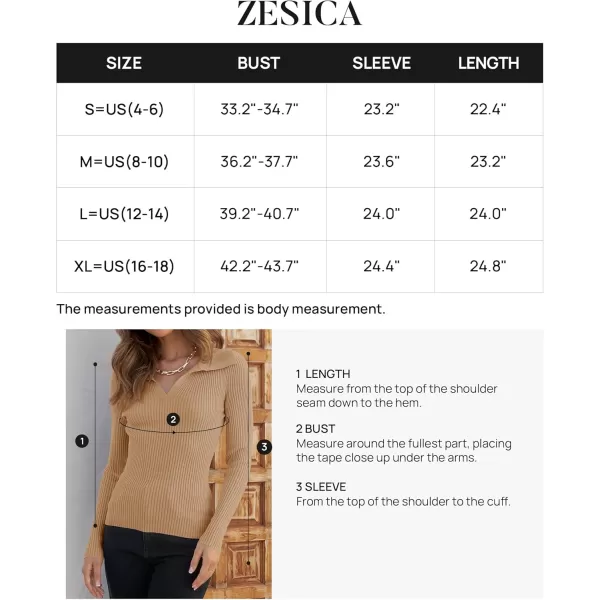imageZESICA Sweaters for Women 2024 Fall Long Sleeve V Neck Ribbed Knit Pullover Tops Casual Slim Fit Basic Tee ShirtsToffee
