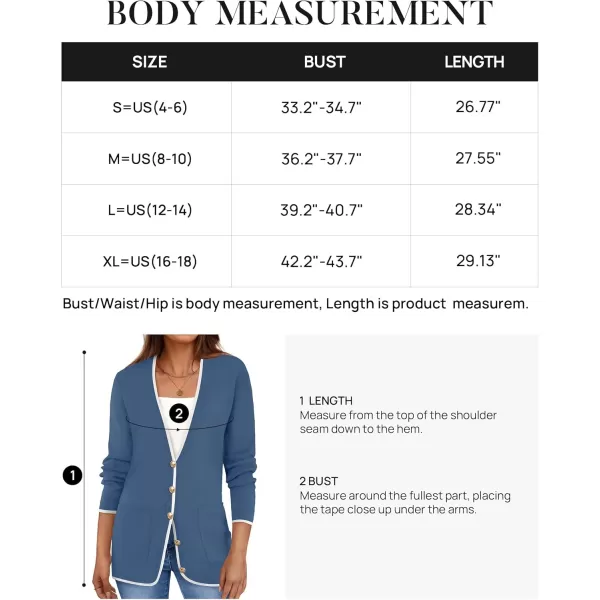 imageZESICA Womens 2024 Color Block Cardigan Sweaters Long Sleeve Button Down Open Front Coatigan with PocketsDarkblue