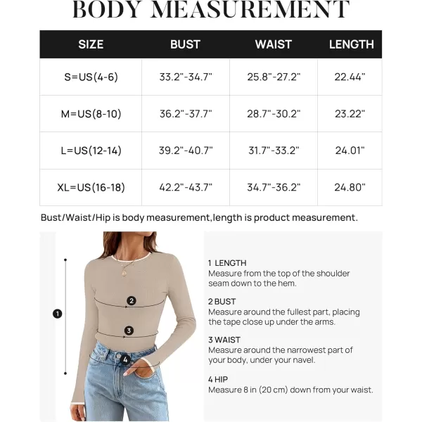 imageZESICA Womens Long Sleeve Crewneck Shirts 2024 Fall Knit Slim Fitted Casual Basic Tee Sweater TopsOatmeal
