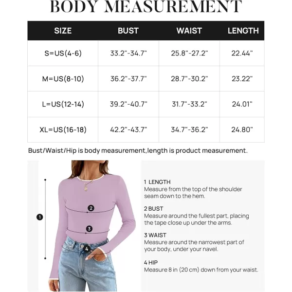 imageZESICA Womens Long Sleeve Crewneck Shirts 2024 Fall Knit Slim Fitted Casual Basic Tee Sweater TopsPurple