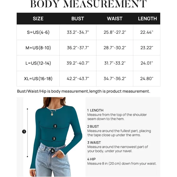 imageZESICA Womens Long Sleeve Crewneck Shirts 2024 Fall Knit Slim Fitted Casual Basic Tee Sweater TopsTeal