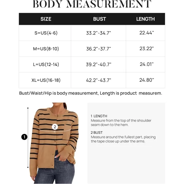 imageZESICA Womens Striped Cardigan Sweaters 2024 Fall Long Sleeve Open Front Button Down Knit Outerwear Coat Trendy ClothesCamel