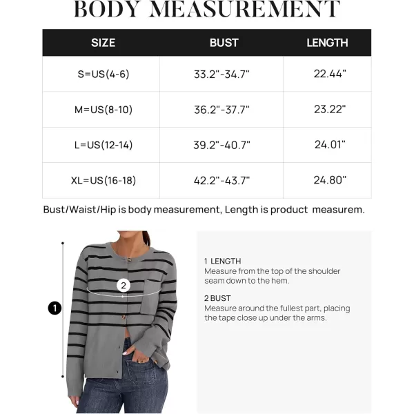 imageZESICA Womens Striped Cardigan Sweaters 2024 Fall Long Sleeve Open Front Button Down Knit Outerwear Coat Trendy ClothesGrey