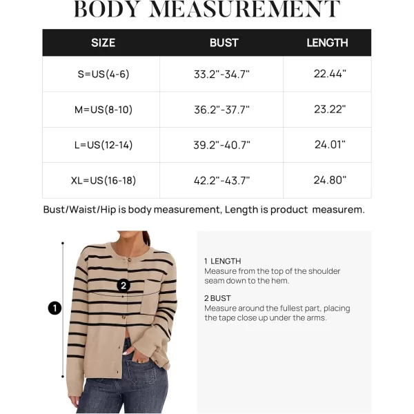 imageZESICA Womens Striped Cardigan Sweaters 2024 Fall Long Sleeve Open Front Button Down Knit Outerwear Coat Trendy ClothesOatmeal