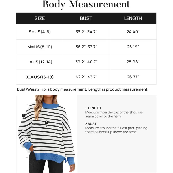 imageZESICA Womens Striped Sweaters 2024 Casual Long Sleeve Mock Neck Contrast Color Comfy Loose Knit Pullover TopsWhite