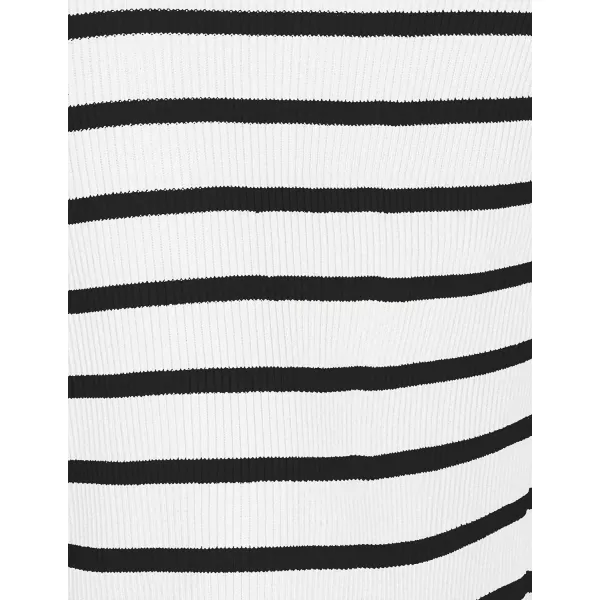 imageZESICA Womens Summer Square Neck Bodycon Midi Dresses 2024 Casual Sleeveless Ribbed Knit Striped Beach Vacation Long DressWhite