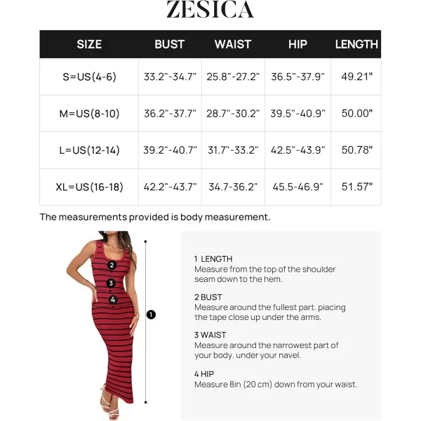 imageZESICA Womens Summer Square Neck Bodycon Midi Dresses 2024 Casual Sleeveless Ribbed Knit Striped Beach Vacation Long DressWine