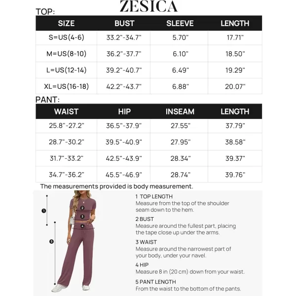 imageZESCA Womens 2 Piece Lounge Sets Casual Y2K Outfits Short Sleeve Crop Top Pants Comfy LoungewearPurple