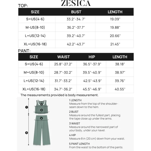 imageZESICA Summer 2 Piece Sets for Women Casual Tank Top and Wide Leg Pants Matching Lounge Pajama Sets Vacation Travel OutfitsDustyblue