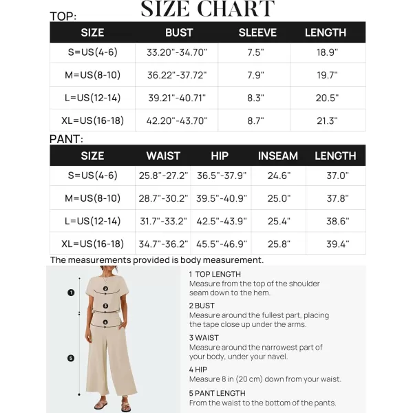 imageZESICA Womens 2 Piece Outfits Linen Short Sleeve Crop Top and Wide Leg Pants Lounge Matching Set Tracksuits Trendy ClothesApricot