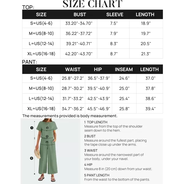 imageZESICA Womens 2 Piece Outfits Linen Short Sleeve Crop Top and Wide Leg Pants Lounge Matching Set Tracksuits Trendy ClothesCeladon