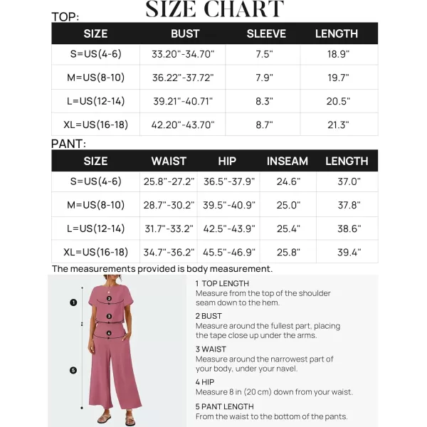 imageZESICA Womens 2 Piece Outfits Linen Short Sleeve Crop Top and Wide Leg Pants Lounge Matching Set Tracksuits Trendy ClothesPlum