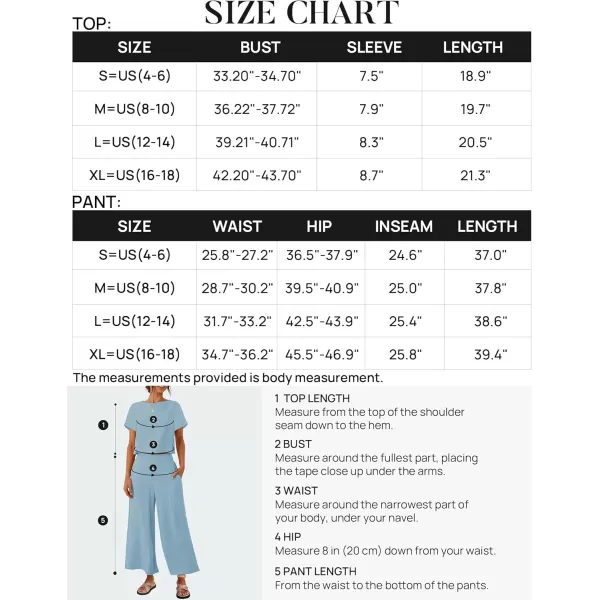 imageZESICA Womens 2 Piece Outfits Linen Short Sleeve Crop Top and Wide Leg Pants Lounge Matching Set Tracksuits Trendy ClothesSkyblue