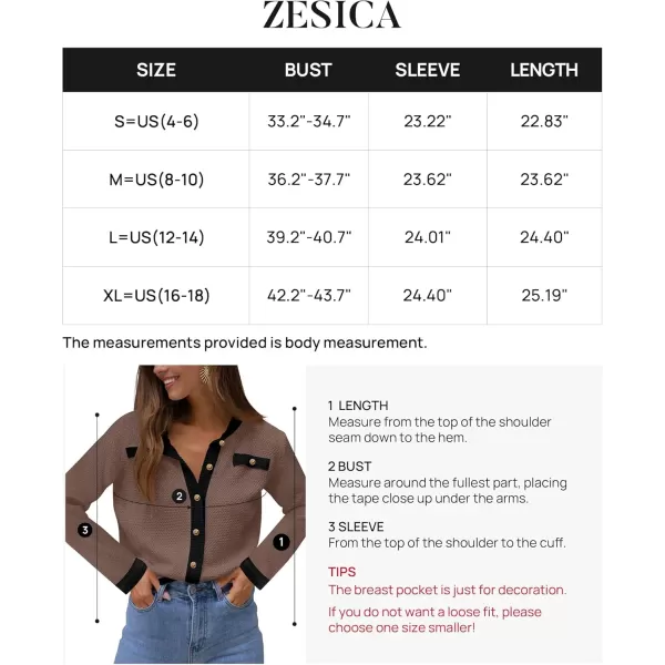 imageZESICA Womens Cardigan Sweaters Button Down Long Sleeve Crew Neck Knit Tops 2024 Fall Trendy OutfitsRedbrown