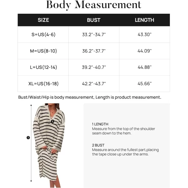 imageZESICA Womens Fall Striped Sweater Dresses 2024 Casual Long Sleeve Lapel V Neck Knit Side Slit Midi DressApricot